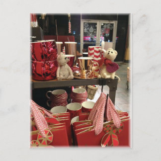 Het winkelen van Franscious en van de koffie Feestdagenkaart