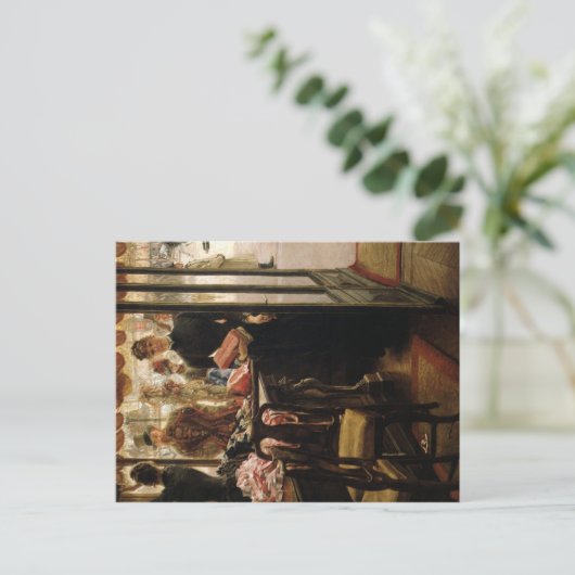 Het winkelmeisje - Tissot Briefkaart (Staand voorkant)