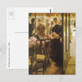 Het winkelmeisje van James Tissot, Victoriaans kun Briefkaart (Voorkant / Achterkant)