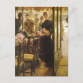 Het winkelmeisje van James Tissot, Victoriaans kun Briefkaart (Voorkant)