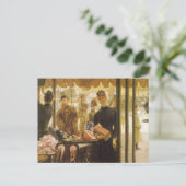 Het winkelmeisje van James Tissot, Victoriaans kun Briefkaart (Staand voorkant)