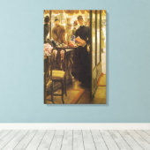 Het winkelmeisje van James Tissot, Victoriaans kun Canvas Afdruk (Insitu (Houten vloer))