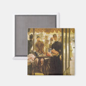 Het winkelmeisje van James Tissot, Victoriaans kun Magneet (Voorkant / Achterkant)