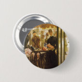 Het winkelmeisje van James Tissot, Victoriaans kun Ronde Button 5,7 Cm (Voorkant /achterkant)