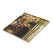 Het winkelmeisje van James Tissot, Victoriaans kun Tegeltje (Zijkant)