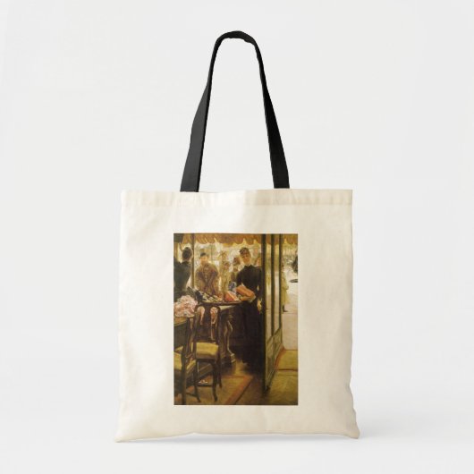 Het winkelmeisje van James Tissot, Victoriaans kun Tote Bag (Voorkant)