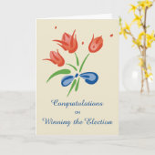 Het winnen van de Verkiezingen feliciteert de Bloe Kaart (Gele Bloem)