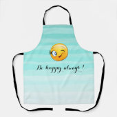 Het winnen van Emoji Face-Be gelukkig altijd Schor Schort (Voorkant)