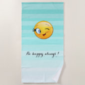 Het winnen van Emoji Face-Be gelukkig altijd Strandlaken (Voorkant)