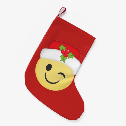 Het winnen van Kerstmis Emoji Holiday Stocking Kleine Kerstsok (Voorkant (Hangend))