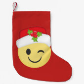 Het winnen van Kerstmis Emoji Holiday Stocking Kleine Kerstsok (Voorkant)