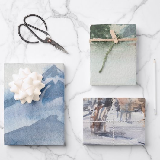 Het winterbos inpakpapier vel (Voorkant)