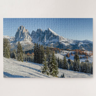 Het winterlandschap Alpe di Siusi Dolomites Legpuzzel