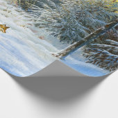 Het winterlandschap met een vossep in een neergang cadeaupapier (Hoek)
