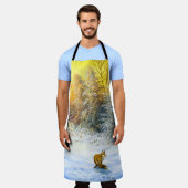 Het winterlandschap met een vossep in een neergang schort (Gedragen)