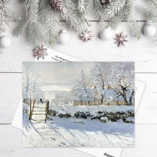 Het winterlandschap van de ekster Claude Monet Briefkaart