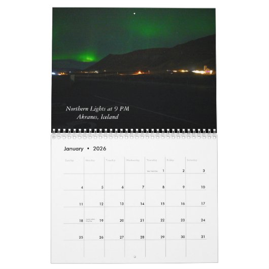 Het winterlandschap van de IJslandse Muur Kalender (Jan 2026)