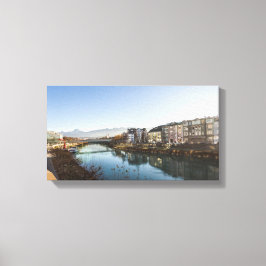 Het winterlandschap Villach Canvas Afdruk