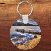 Het wintermeer en het landschap van Kayak Wilderne Sleutelhanger (Voorkant)