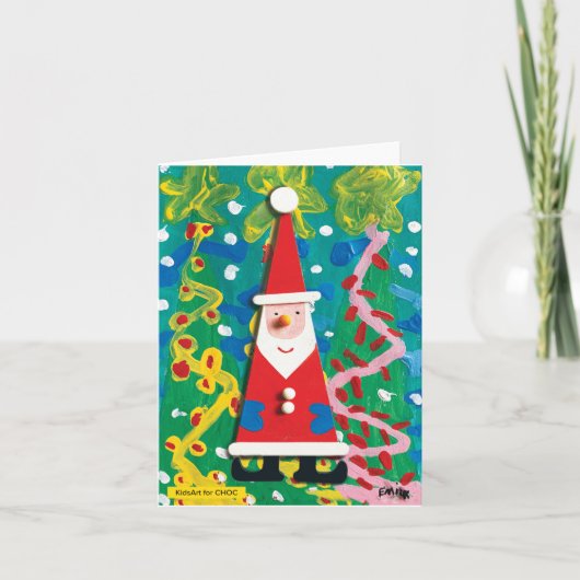 Het winterwonderland van de Kerstman - Kinderkunst Kaart (Voorkant)