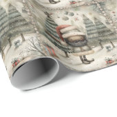 Het winterwonderland van de zwarte kerstman cadeaupapier (Rol Hoek)