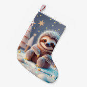 Het winterwonderland van Snowy Sloth Kleine Kerstsok (Voorkant (Hangend))