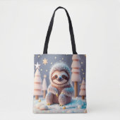 Het winterwonderland van Snowy Sloth Tote Bag (Voorkant)