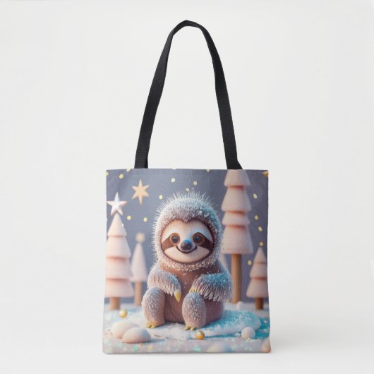 Het winterwonderland van Snowy Sloth Tote Bag (Voorkant)