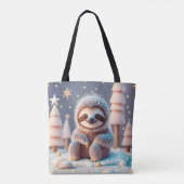 Het winterwonderland van Snowy Sloth Tote Bag (Achterkant)