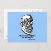 Het Wisdom begint met het Wonder Socrates Citaat-s Briefkaart (Voorkant / Achterkant)