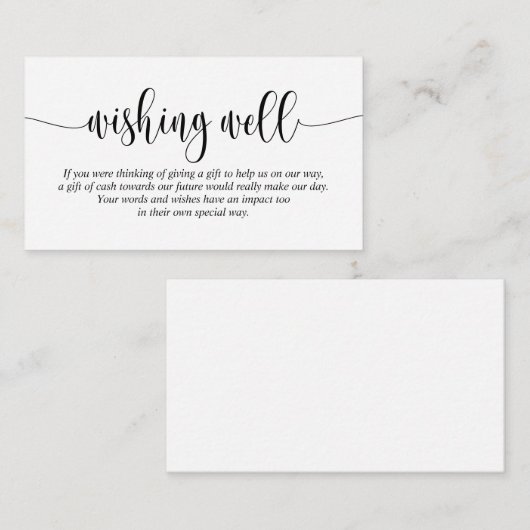 Het Wishing van het huwelijk goed, het Moderne Ont Informatiekaartje (Voorkant / Achterkant)