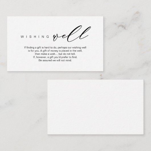 Het Wishing van het huwelijk goed, Modern Romantis Informatiekaartje (Voorkant / Achterkant)