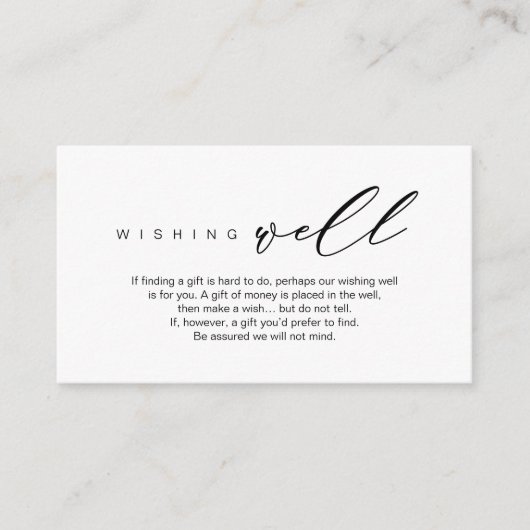 Het Wishing van het huwelijk goed, Modern Romantis Informatiekaartje (Voorkant)