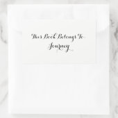 Het wit "Dit Boek behoort tot " Rechthoekige Sticker (Tas)