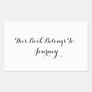 Het wit "Dit Boek behoort tot " Rechthoekige Sticker