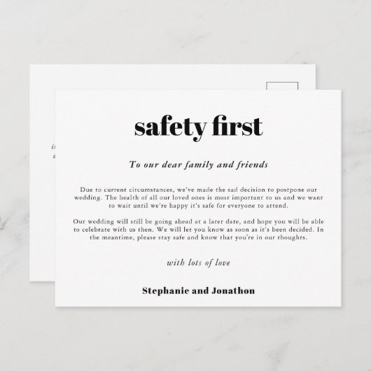 Het Wit Manuscript van COVID van de Veiligheid van Aankondigingskaart (Voorkant / Achterkant)