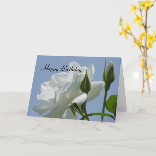 Het wit nam - Gelukkige Verjaardag toe Kaart (Gele Bloem)