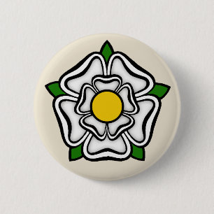 Het wit nam het Embleem van van York toe, Engeland Ronde Button 5,7 Cm
