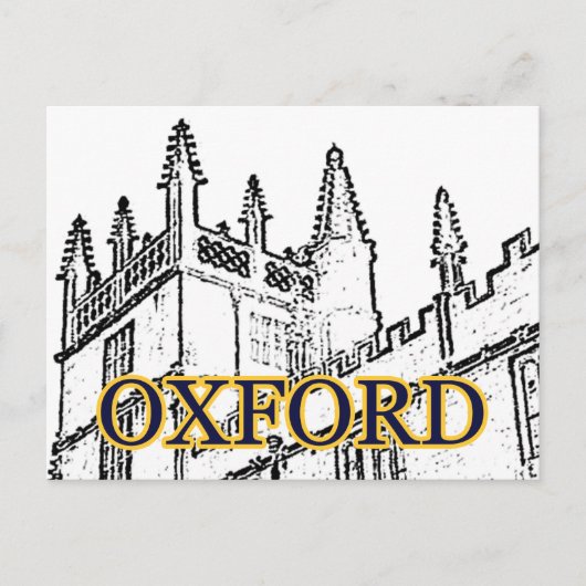 Het Wit van de Spiralen van de Bouw van Oxford Briefkaart (Voorkant)