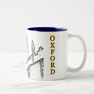 Het Wit van de Spiralen van de Bouw van Oxford Tweekleurige Koffiemok