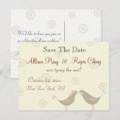 Het Wit van de Tortelduifjes van het huwelijk spar Aankondigingskaart (Voorkant / Achterkant)