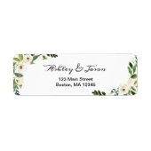 Het Wit van de waterverf Adres van de FlowerTerugk Etiket (Voorkant)