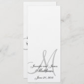 Het Wit van het Linnen van het Monogram van het Programmakaart (Voorkant / Achterkant)