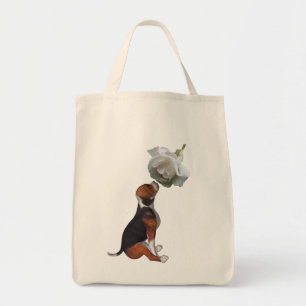 Het Wit van het Puppy van de brak nam Canvas tas