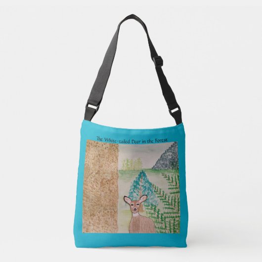 Het witstaarthert in het bos crossbody tas (Voorkant)