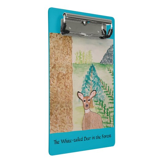 Het witstaarthert in het bos mini klembord (Schuin)