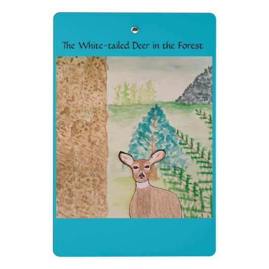 Het witstaarthert in het bos mini klembord (Achterkant)