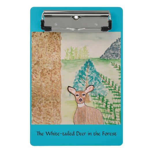 Het witstaarthert in het bos mini klembord (Voorkant)