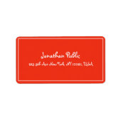 Het Witte Adres van de Sjabloon van de Rood van he Etiket (Voorkant)