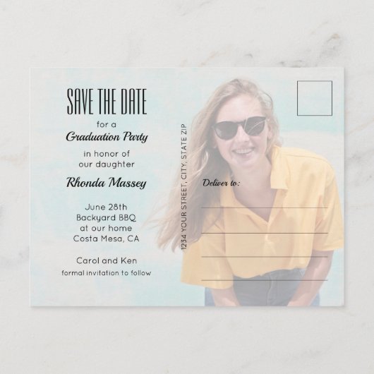 Het witte Afstuderen van de Foto van de Grens spar Briefkaart (Achterkant)